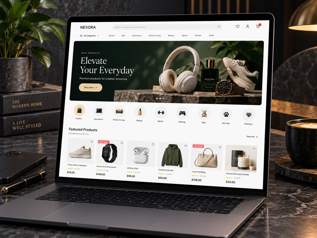 E-ticaret ve sipariş sistemi örnek arayüzü